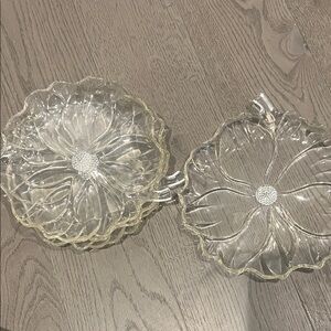 Vintage garden club by colony glass salad dessert plates from the 1950s